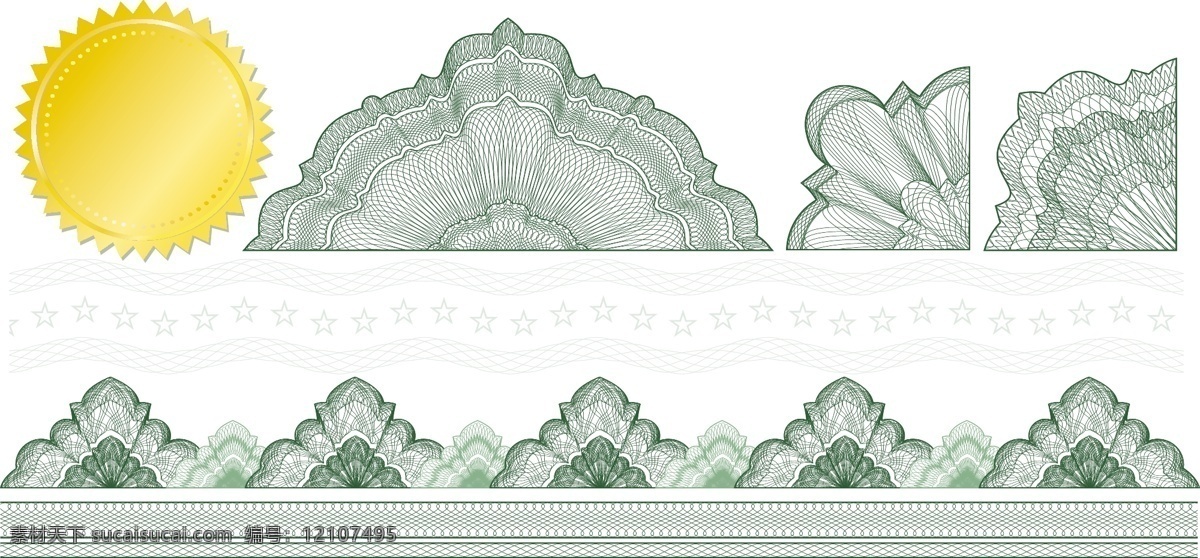 装饰 图案 设置 花纹矢量 矢量花边伪造 防止 连续的 矢量图 其他矢量图