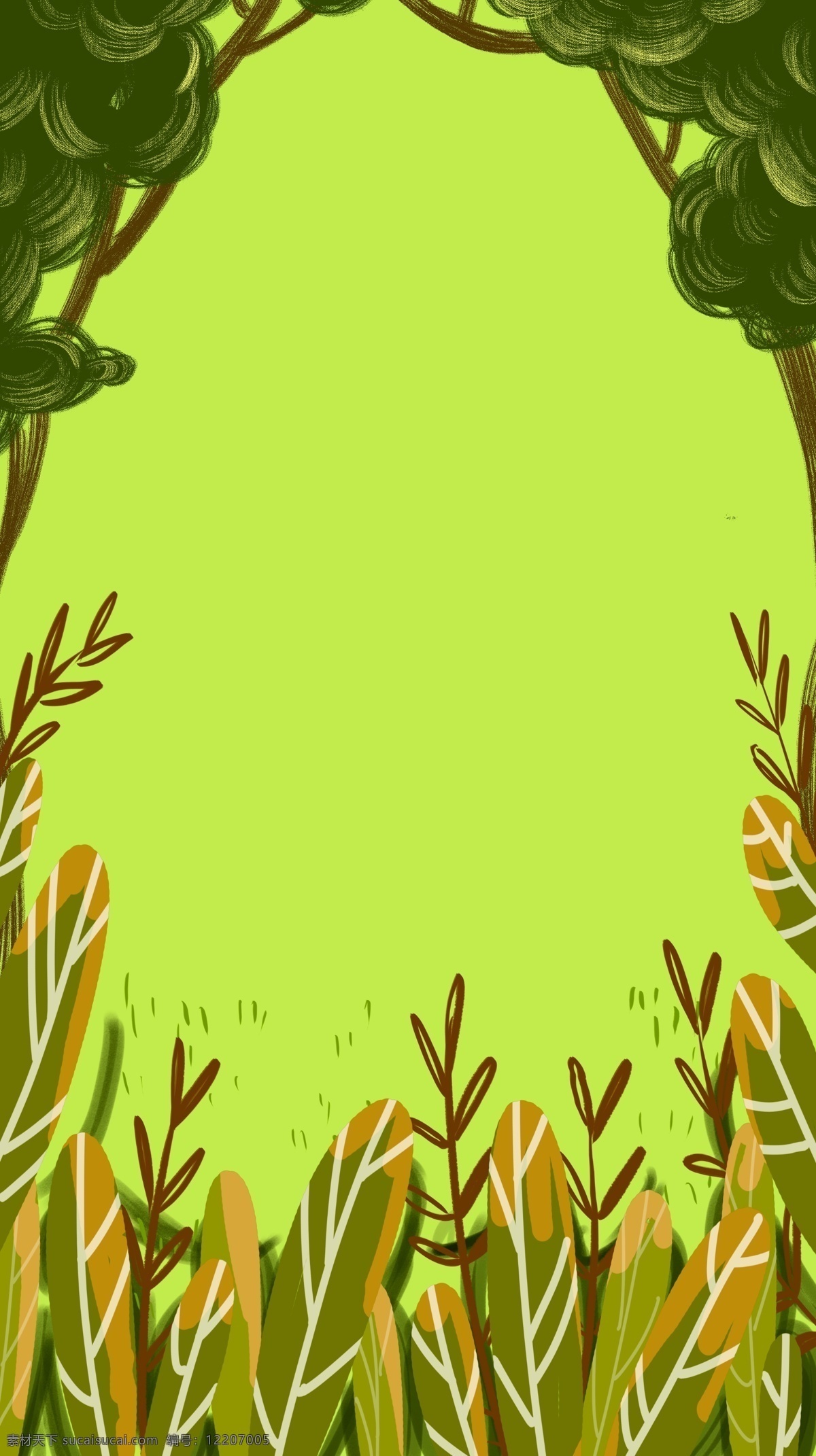 绿色 树林 植物 背景 植物树林 卡通 彩色 创意 装饰 设计背景 海报背景 简约 图案