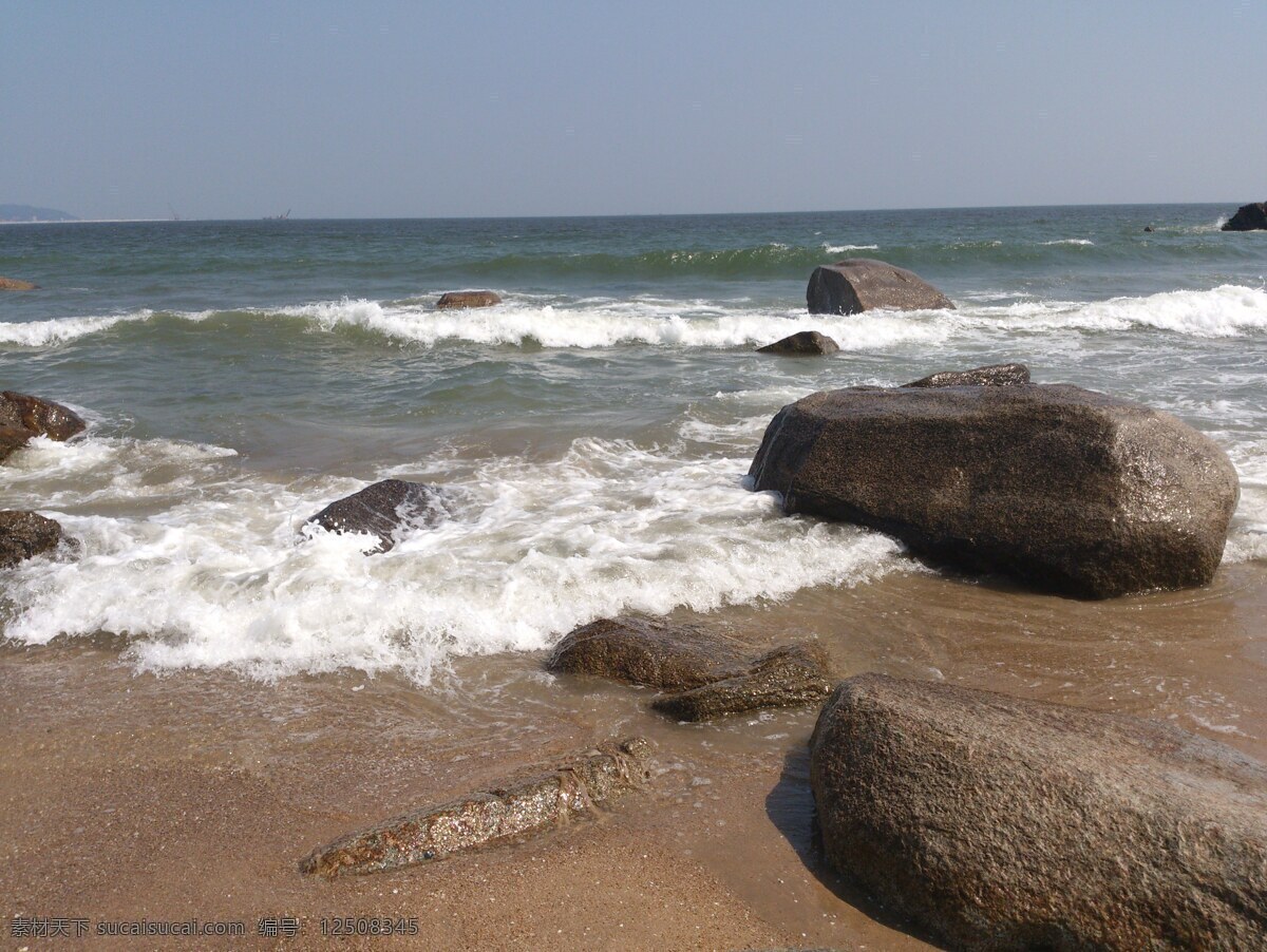 沙滩 石头 海边风景 浪花 夏日风景 原创设计 其他原创设计