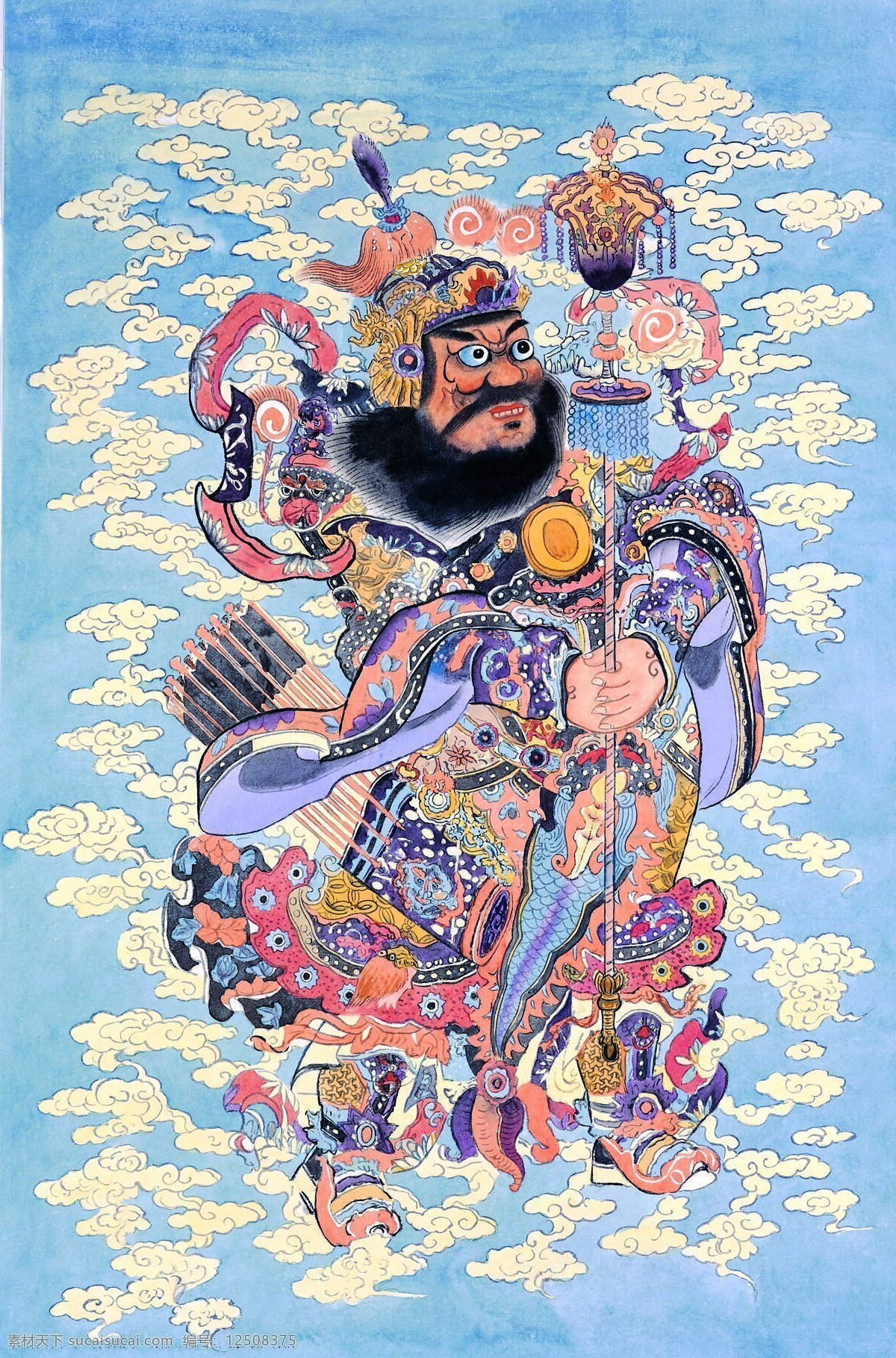 门神 传统 传统文化 风俗 过年 绘画 节日 年画 文化艺术 节日素材 2015 新年 元旦 春节 元宵