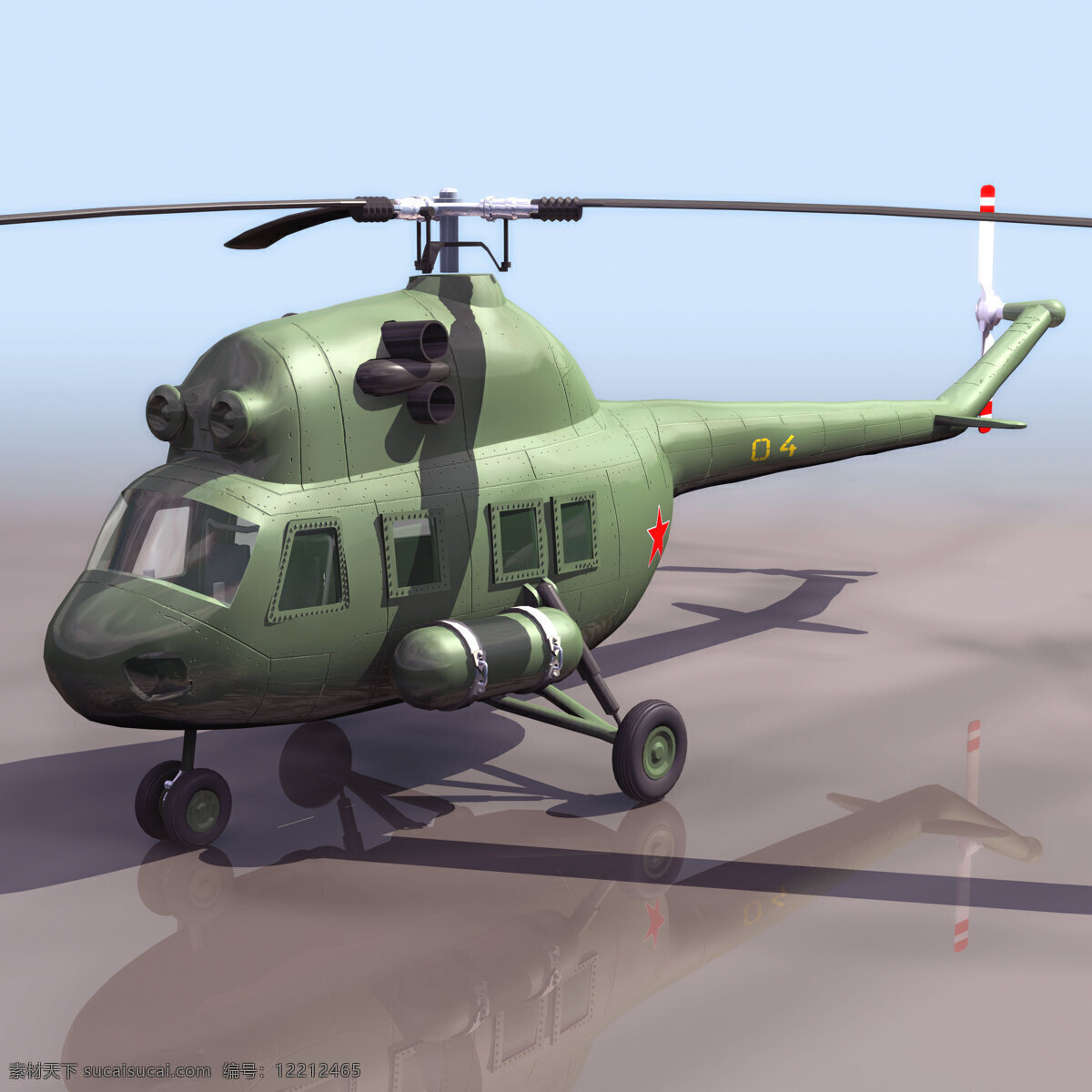 军用 中型 直升机 模型 3d素材 贴图 导弹武器 3d模型素材 其他3d模型