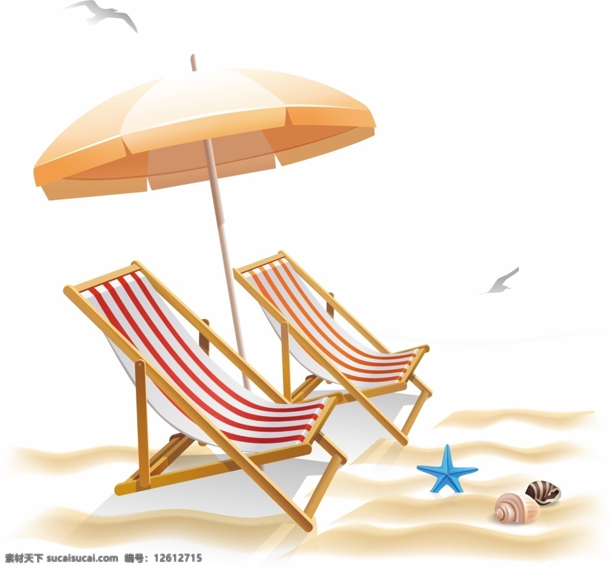 夏日 海边 休闲度假 游泳 沙滩 躺椅 太阳伞 休闲椅 夏季 舒适 度假