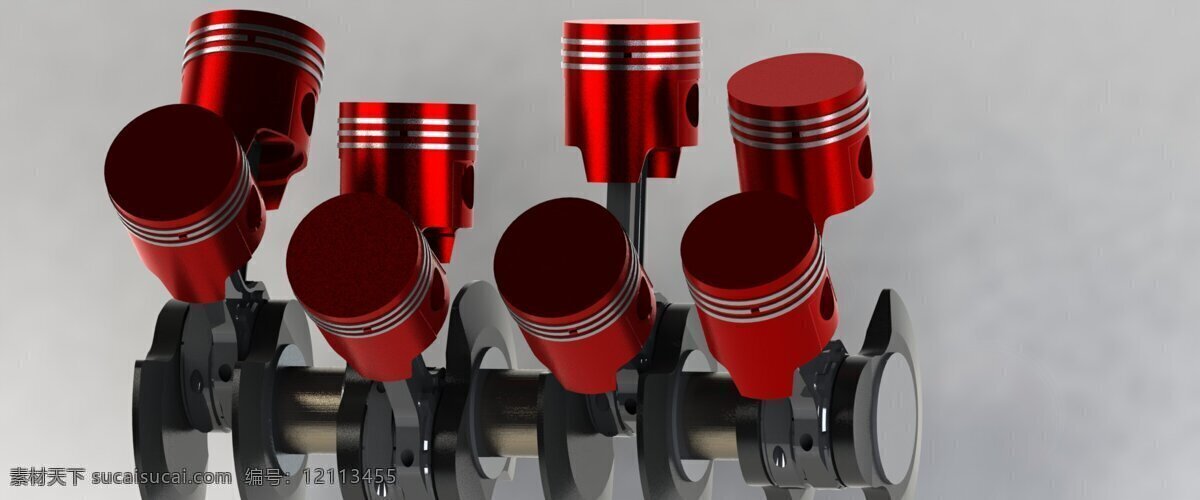 v8 引擎 机械设计 3d模型素材 电器模型