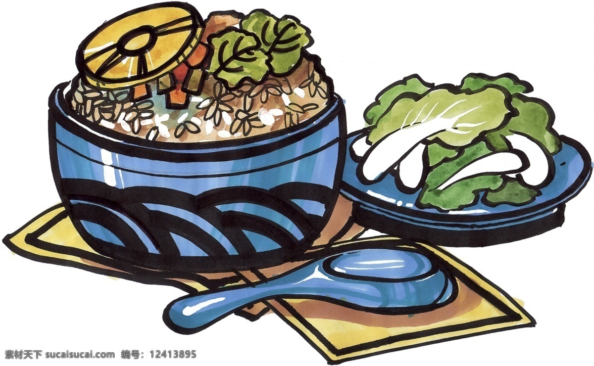 手绘美食 米饭 马克 笔 手绘 美食 餐饮美食 效果 图 绘画作品 绘画书法 文化艺术