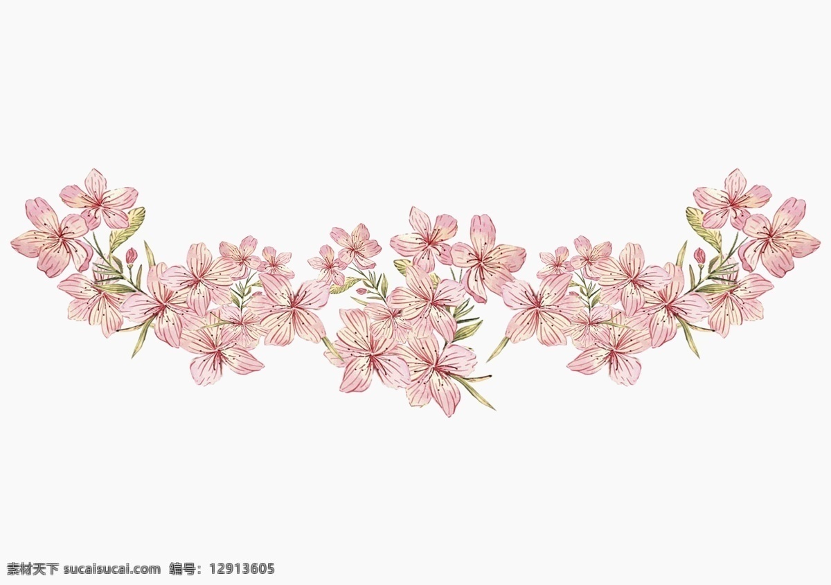 粉樱花 花边 长花边 半环形 底花边 文化艺术