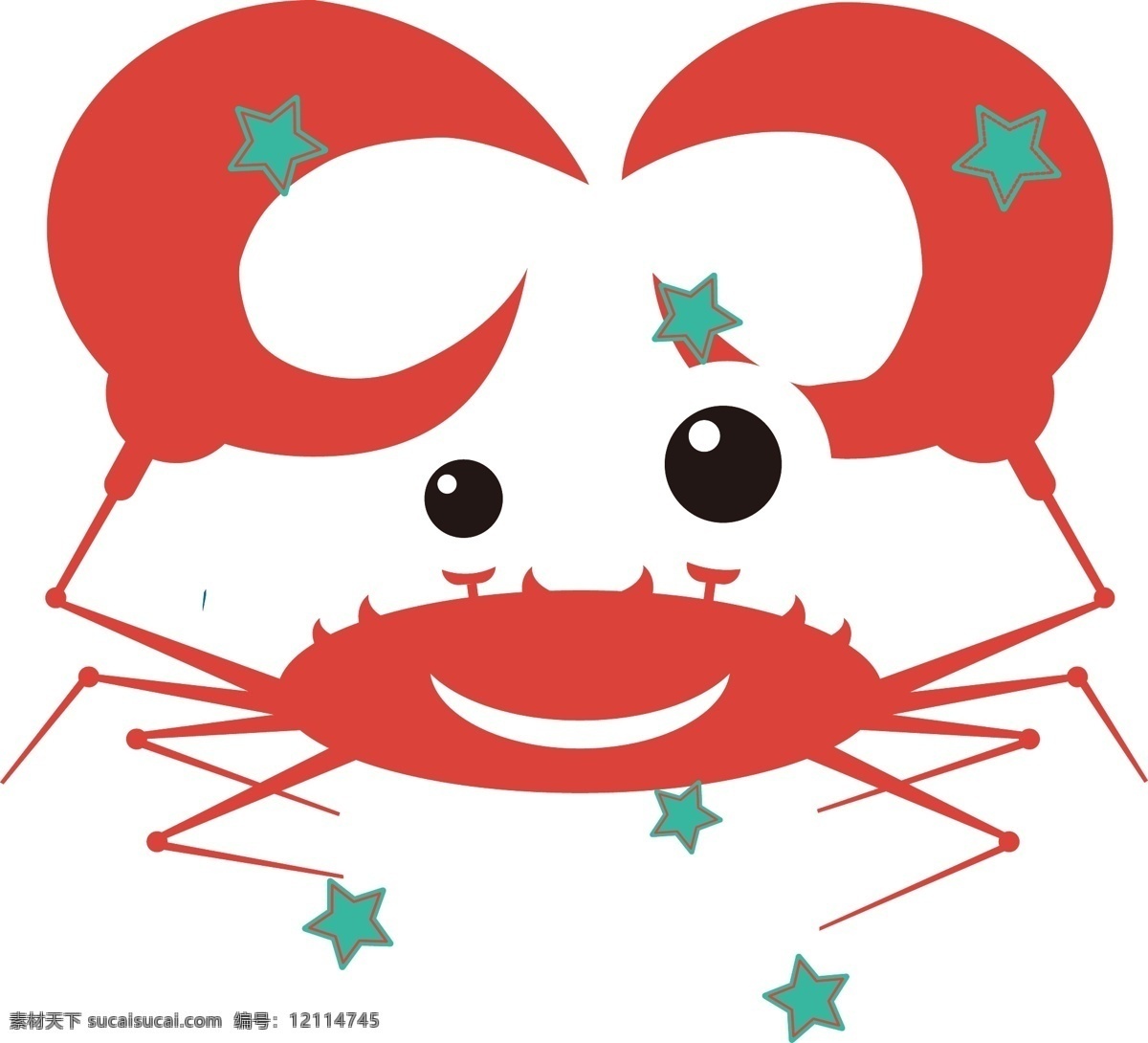 螃蟹 螃蟹设计图 卡通螃蟹 红色螃蟹 螃蟹素材 生物世界 海洋生物