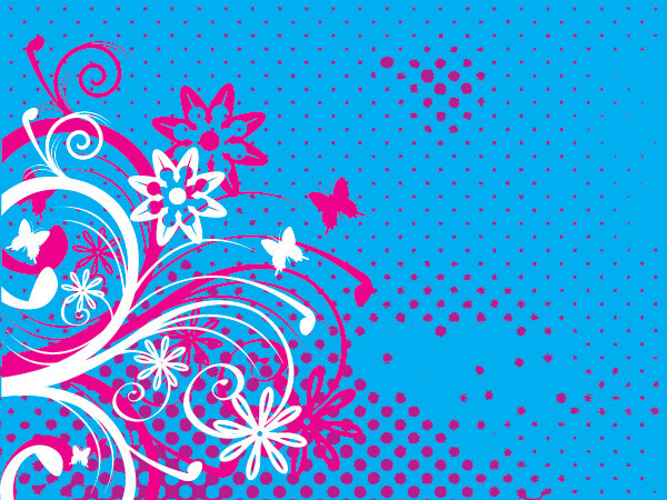 蝴蝶花 漩涡 中间 色调 背景 背景壁纸 设计元素 花卉和漩涡 轮廓 纹理和图案 矢量艺术