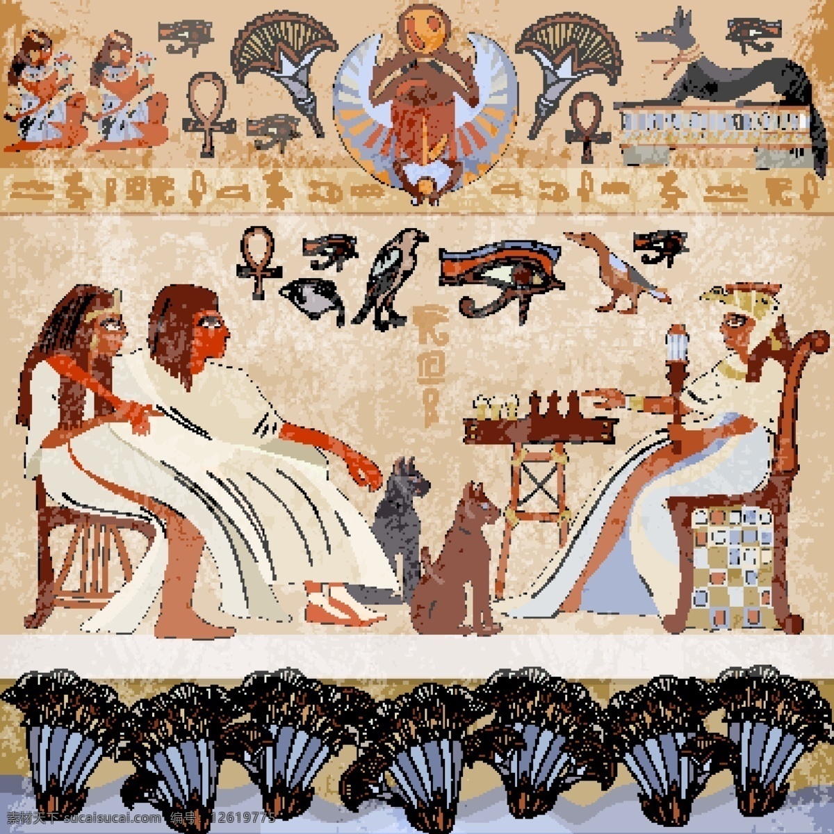 埃及图案 埃及 图文 适量 埃及图文 金字塔 平面 文化艺术 传统文化