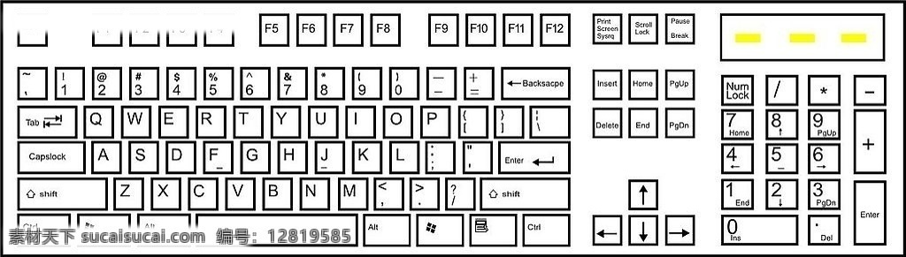 键盘矢量图 键盘 其他矢量 矢量素材 矢量图库