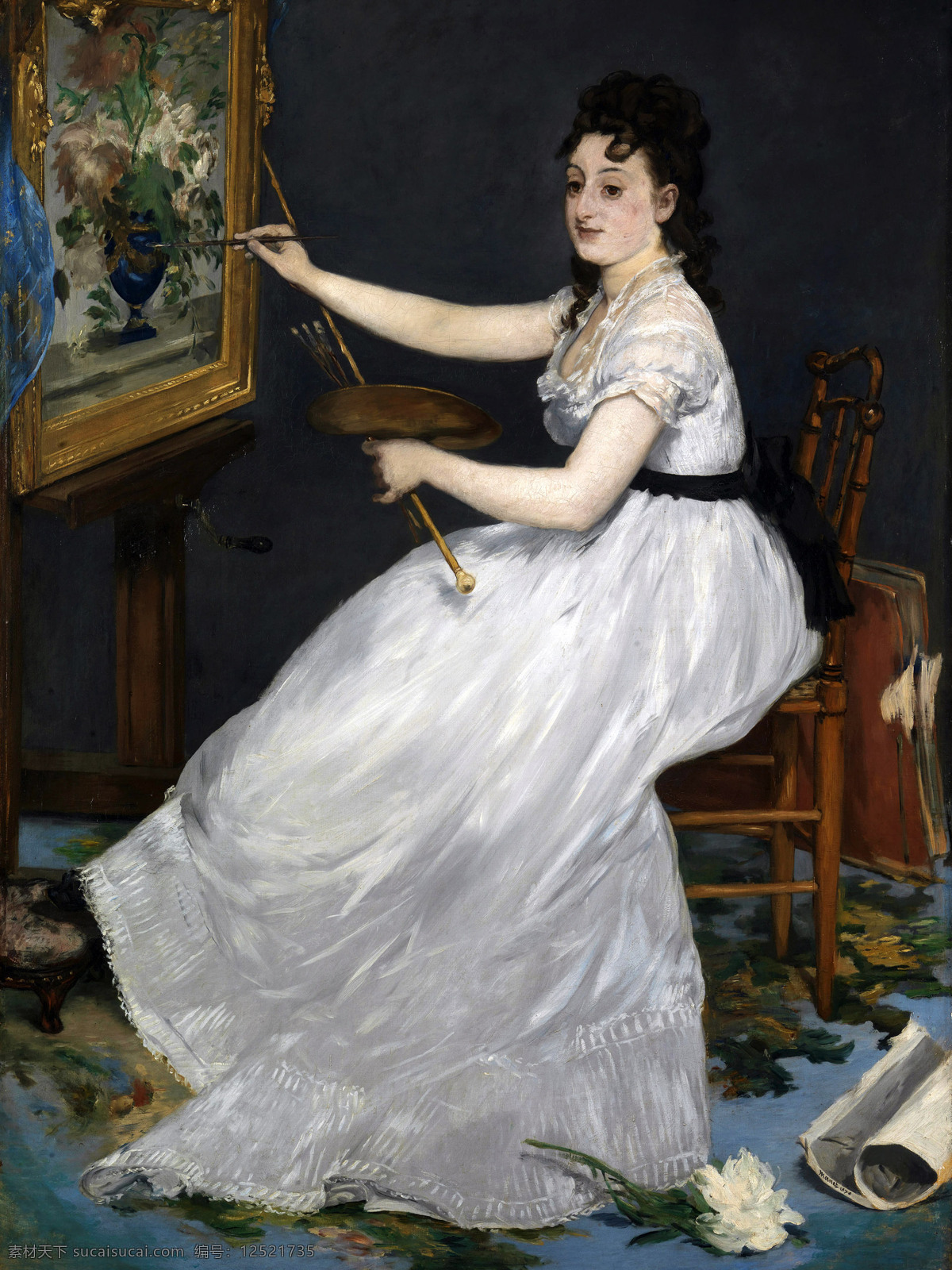 表情 动作 服装 画家 画室 绘画 绘画书法 美术 女画家 油画 外国油画 女人 西方女人 女子 姿势 作画 油彩 油画艺术 油画作品15 文化艺术 家居装饰素材