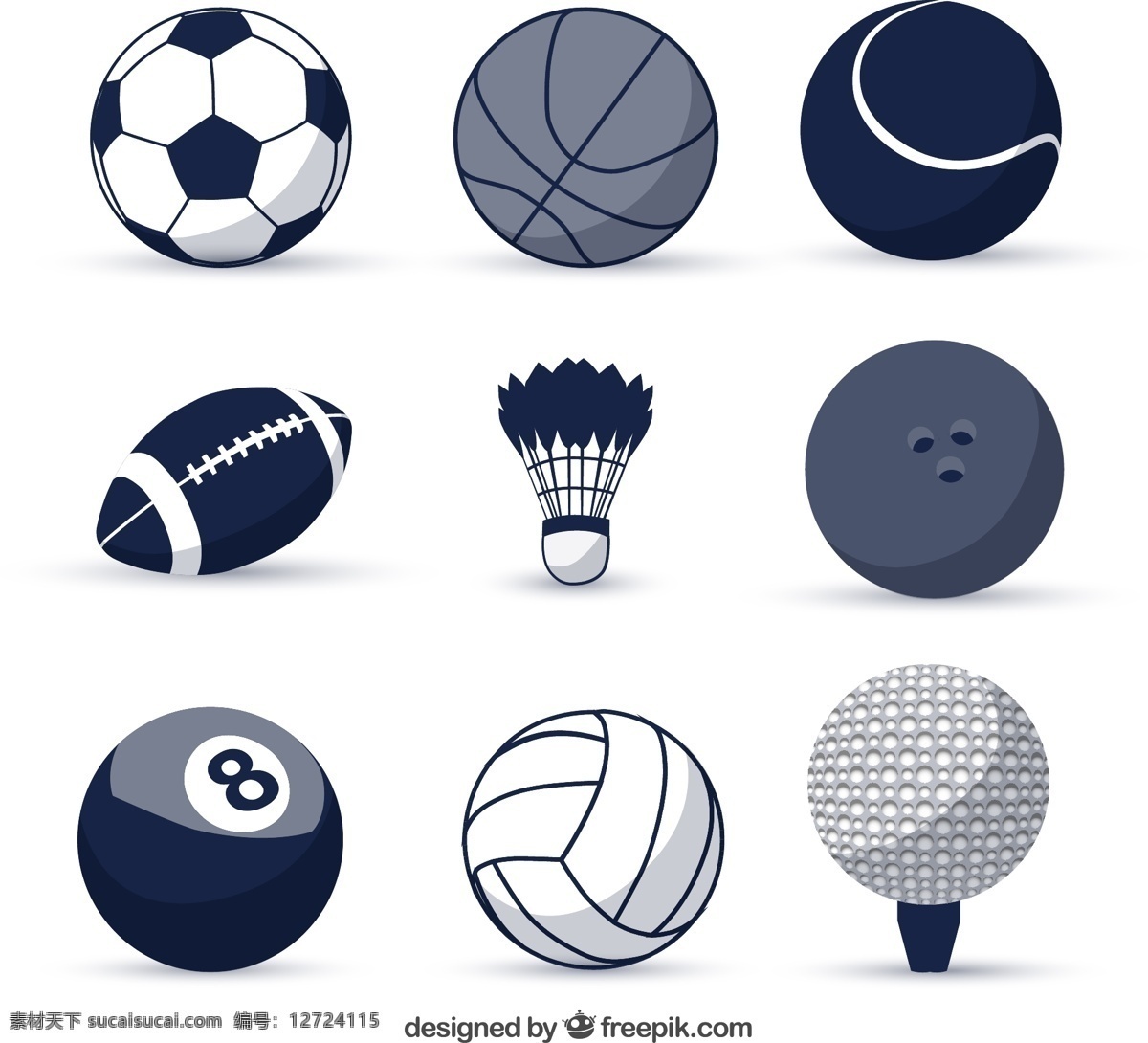 款 球类 图标 矢量 球类图标 球类ai 球类矢量 源文件 足球 篮球 排球 羽毛球 棒球 高尔夫 体育 运动 运动矢量图 文化艺术 体育运动