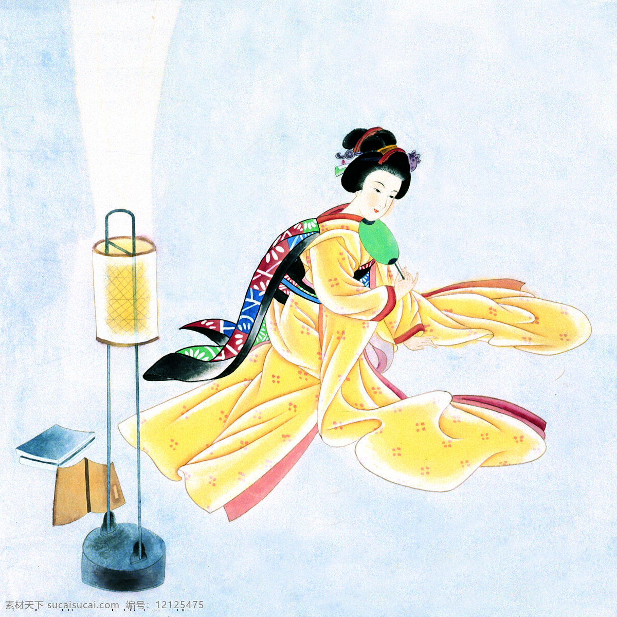 日本 和服 美女图片 水墨画 日本画 日本女性 和服女性 国画 中国画 绘画艺术 书画文字 文化艺术