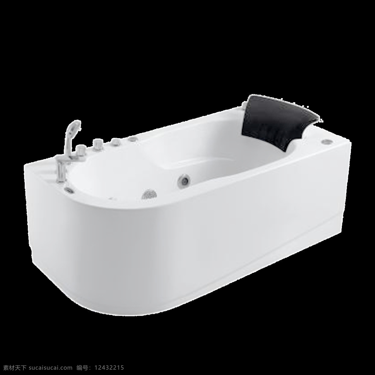 白色 光滑 浴缸 元素 实物 质感 白色浴缸 按摩浴缸 免抠