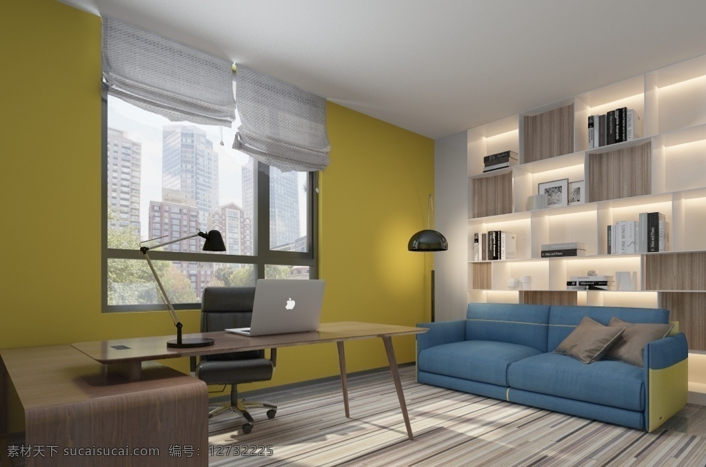 现代 简约 风格 色彩 明快 时尚 办公室 现代风格 简洁时尚 布艺沙发 地毯 明黄色调