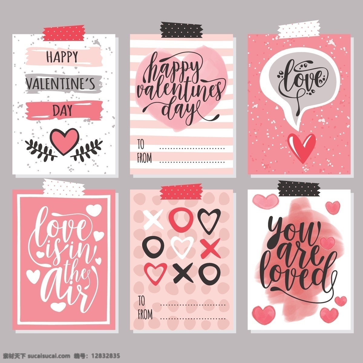粉色 节日元素 卡片设计 情侣 情人 情人节 情人节卡片 矢量素材 手绘 手绘插画 手绘涂鸦 卡片