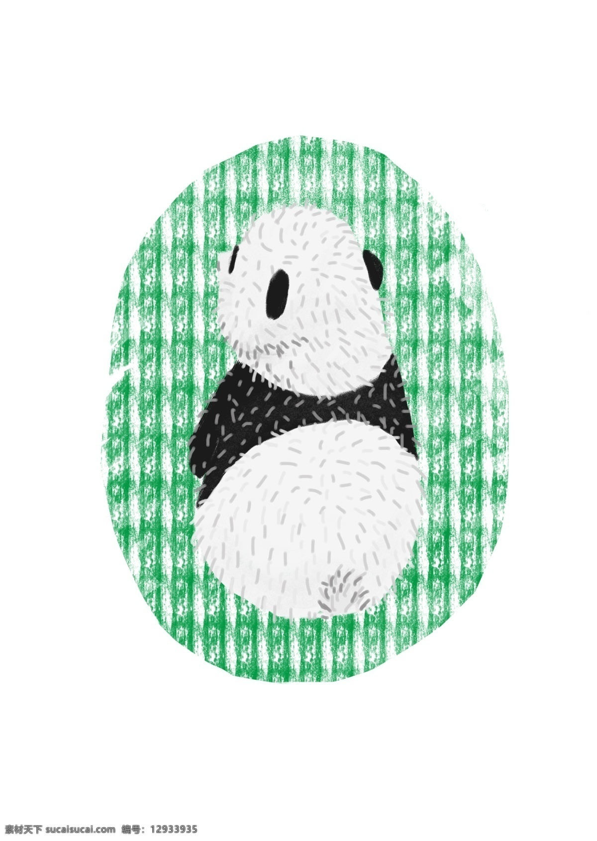 成都 可爱 大熊猫 图章 风格 背影 绿色 图标 卡通 动物 熊猫 国宝 简约风格 黑白 胖胖
