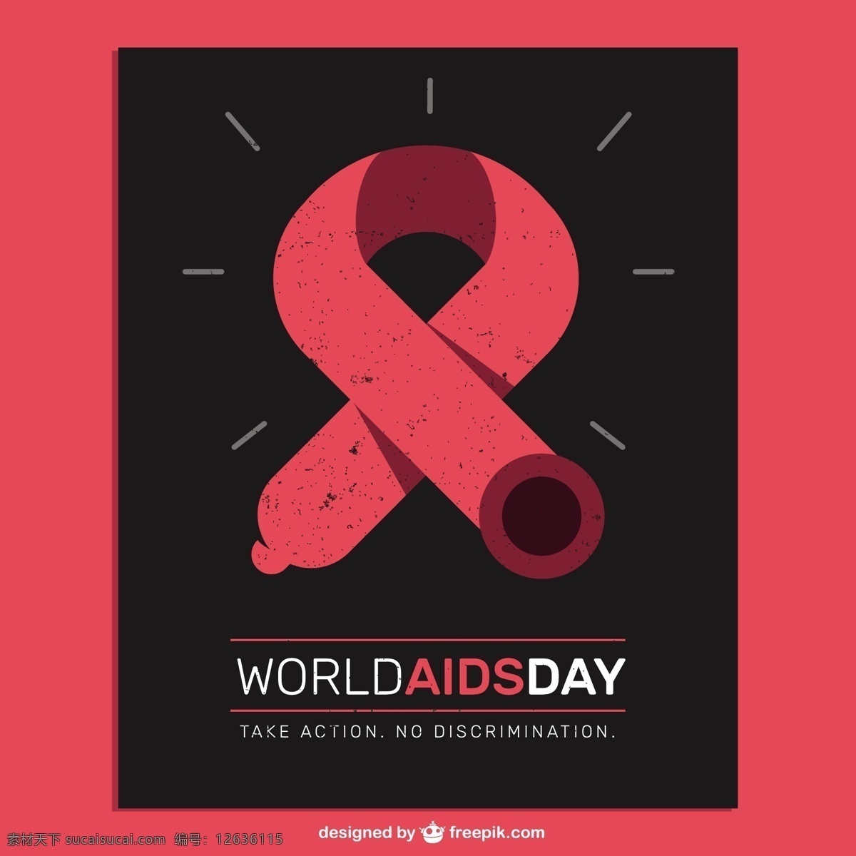 世界 艾滋病 日 海报 丝带 健康 红色 标志 生活 支持 象征 慈善 红丝带 疾病 意识 黑色