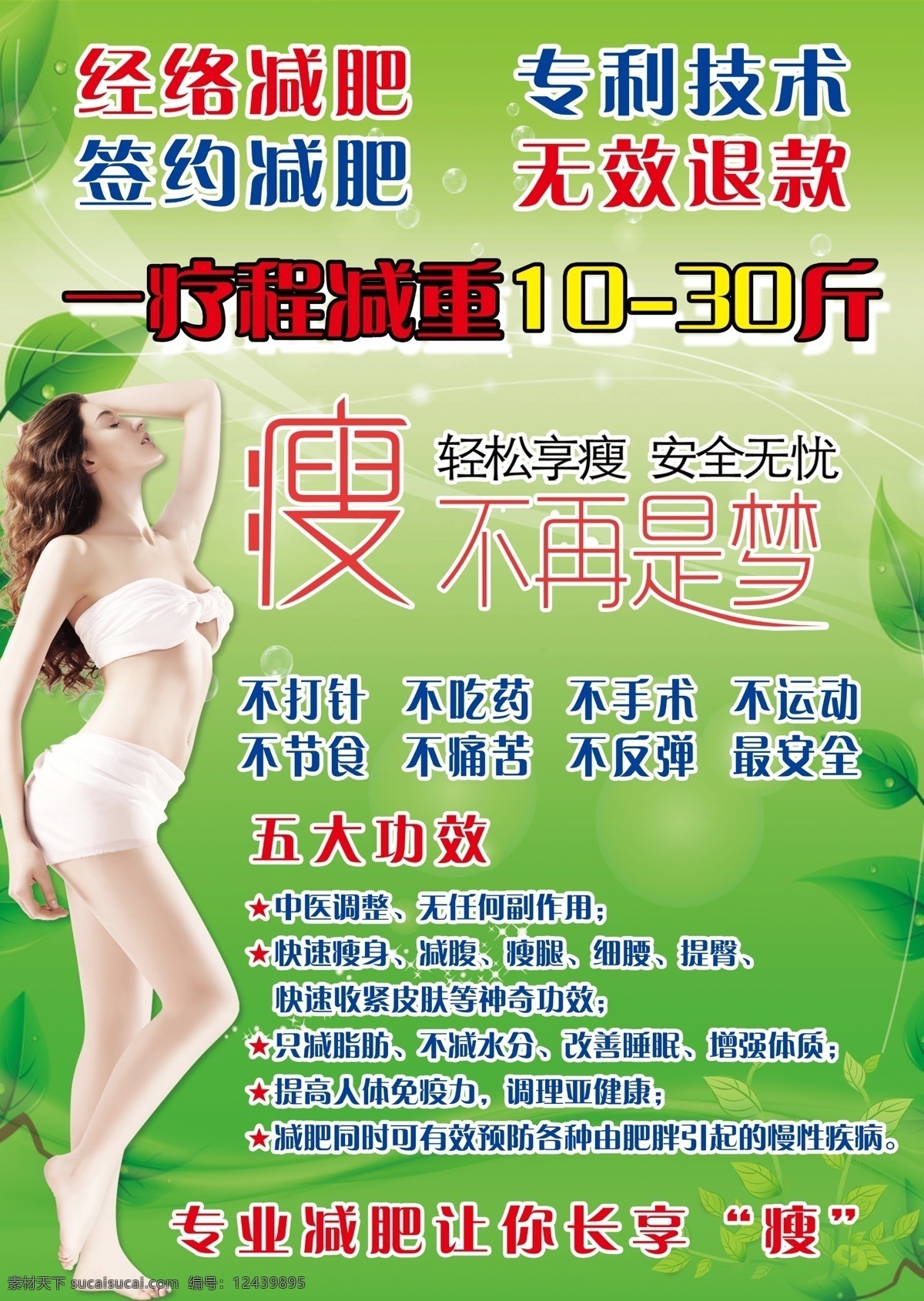 经络减肥 海报 广告 瘦身 减肥