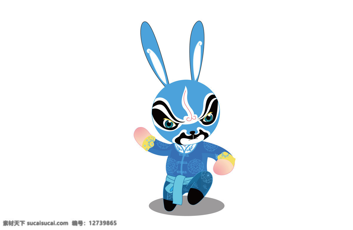 插画 动漫动画 动物 花纹 京剧 卡通 卡通兔 可爱 兔 设计素材 模板下载 小动物 兔子 漫画 京戏 插画集