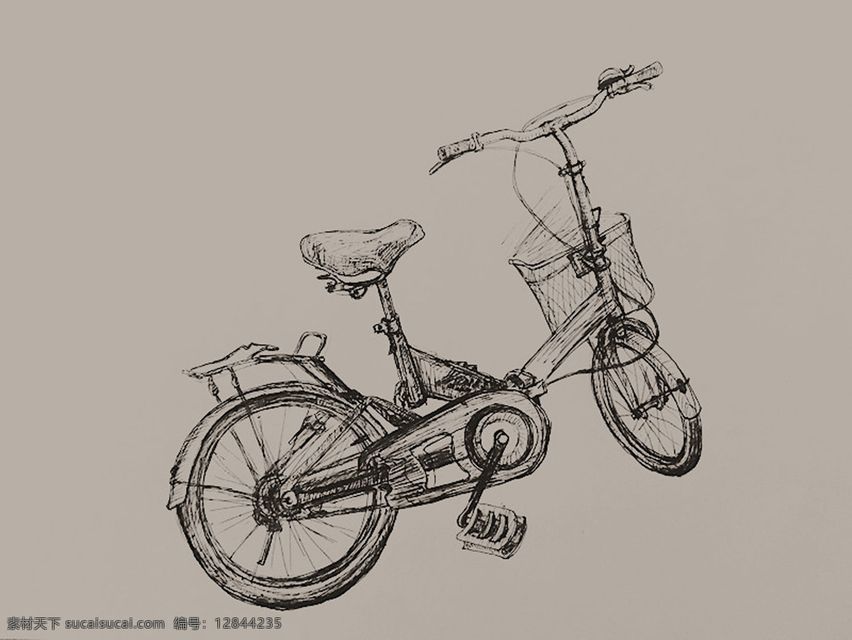 自行车 插画 绘画书法 手绘 素描 文化艺术 写实 设计素材 模板下载 插画集