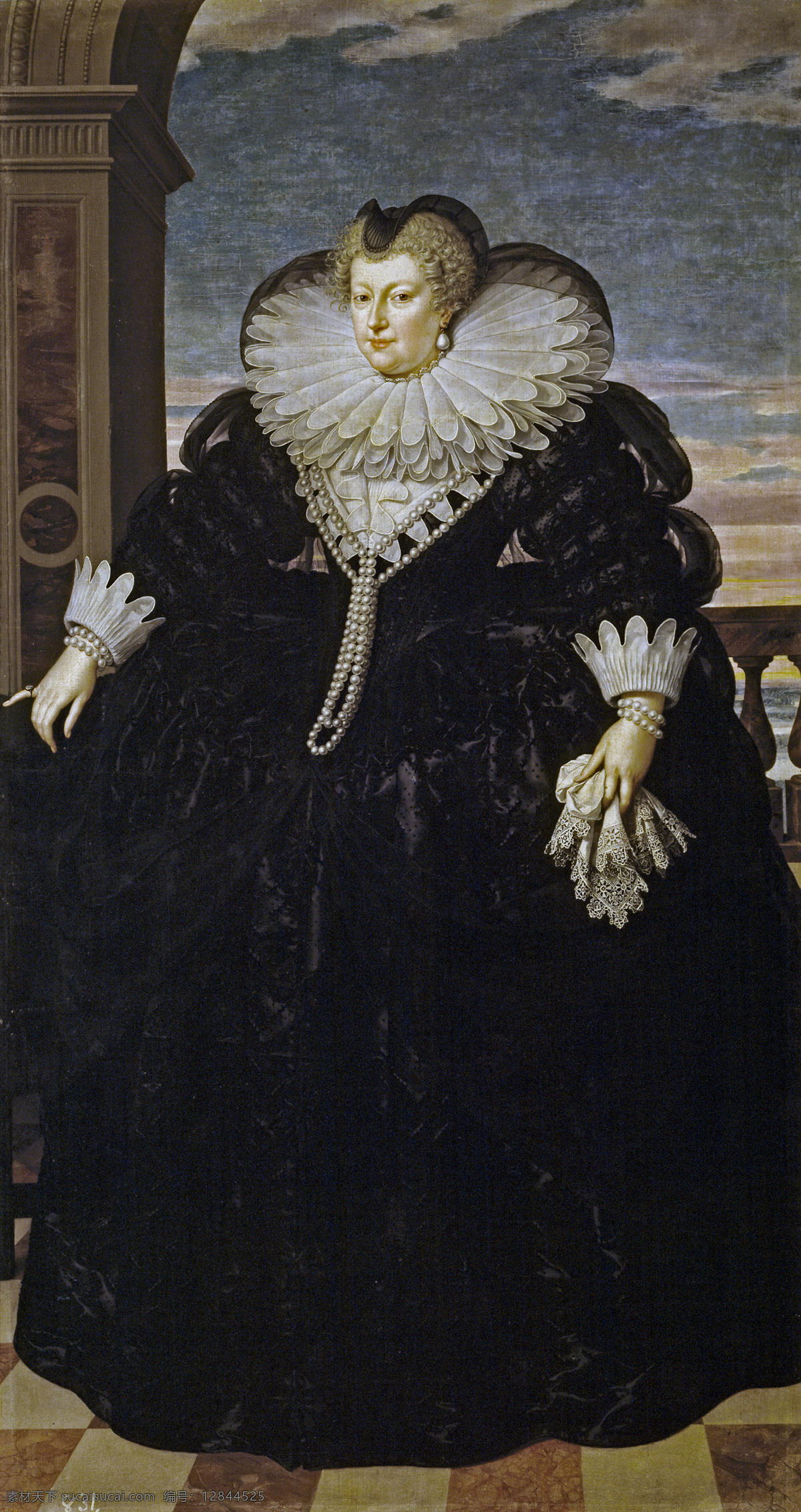 绘画书法 文化艺术 油画 法国王后 波旁王朝 亨利四世王后 路易十三之母 摄政 中年画像 玛丽德梅弟奇 装饰素材