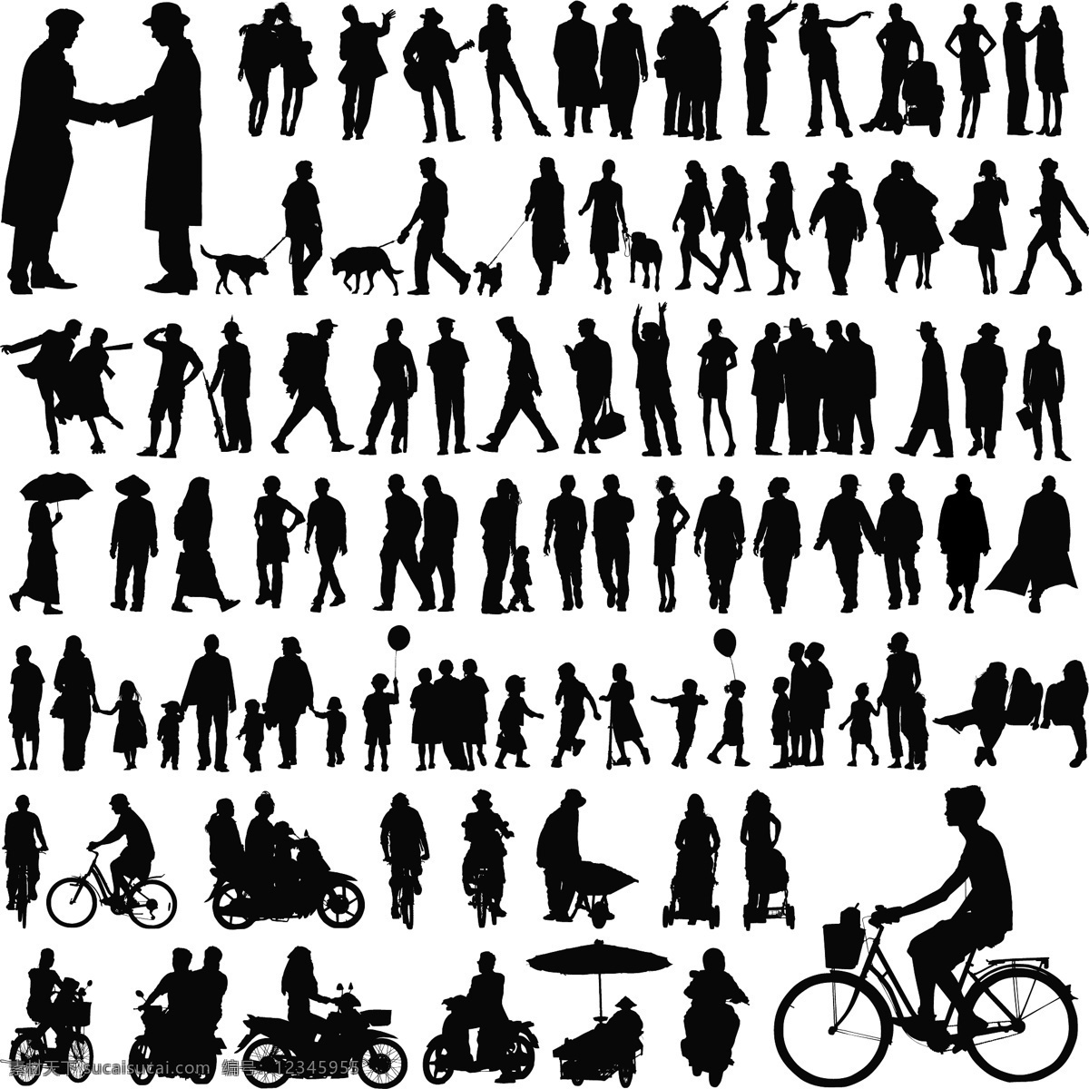 人物剪影矢量图素材图片下载-素材编号12345955-素材天下图库