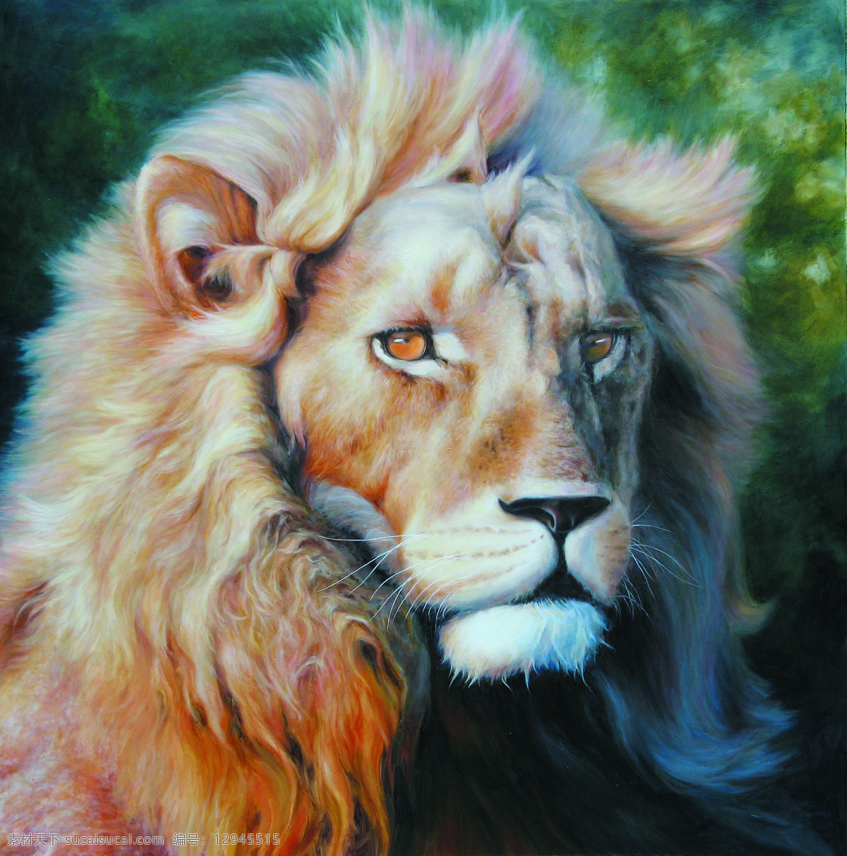 雄风 美术 油画 动物画 狮子 雄狮 油画狮子 油画作品83 文化艺术 绘画书法