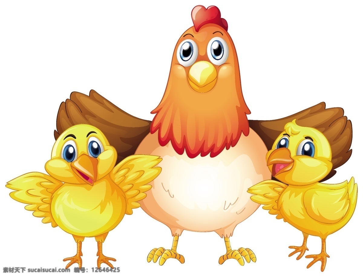 卡通鸡 鸡 家畜 卡通 动物 手绘 畜牧业 农业 小鸡 鸡蛋 农场 卡通动物生物 卡通设计