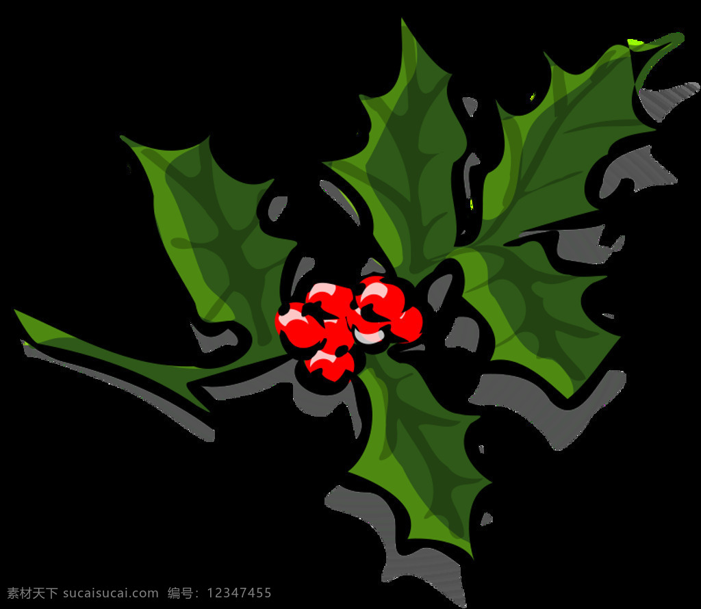 冬青2 浆果 圣诞节 装饰 冬青 叶 植物 svg 黑色