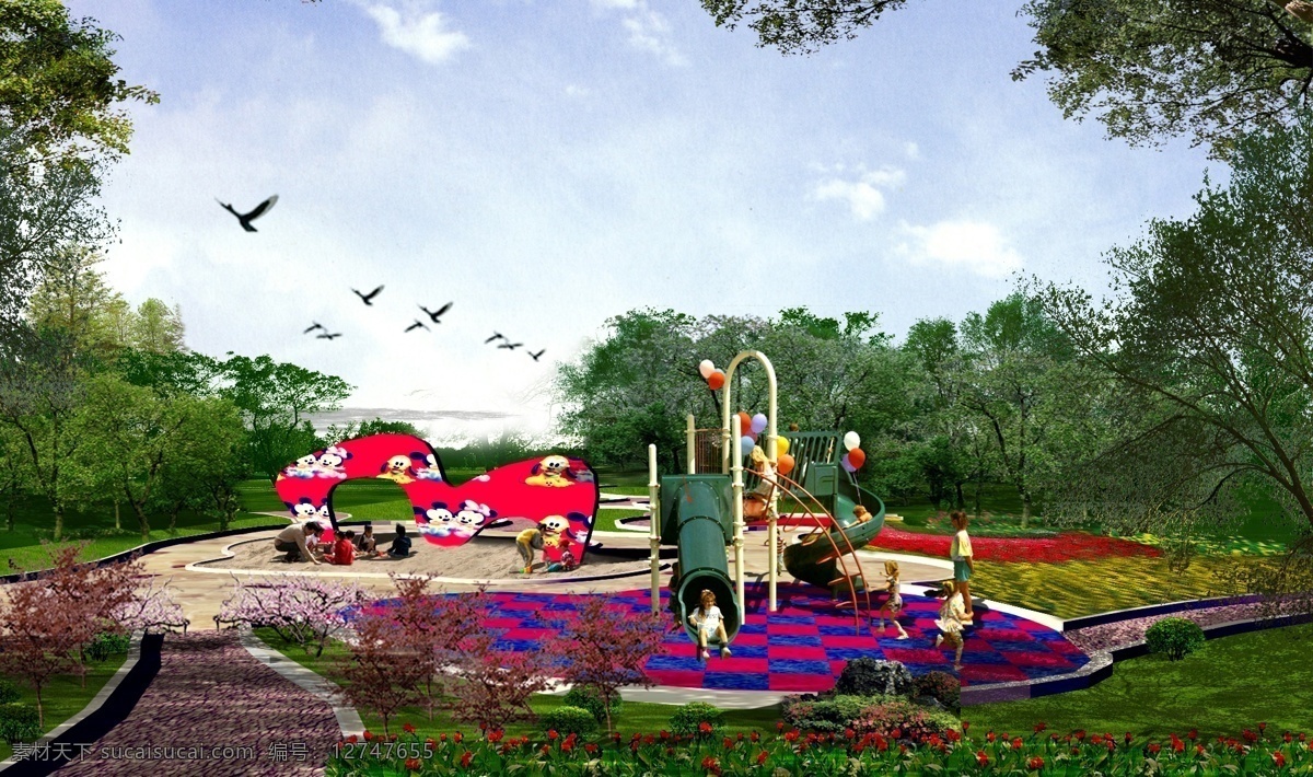 儿童乐园 游乐场 儿童娱乐设施 休闲场地 公园 景观设计 环境设计 源文件