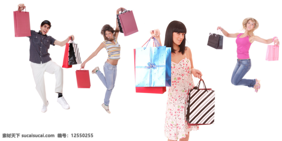 提 购物袋 时尚男女 生活人物 女性女人 购物男女 人物图片