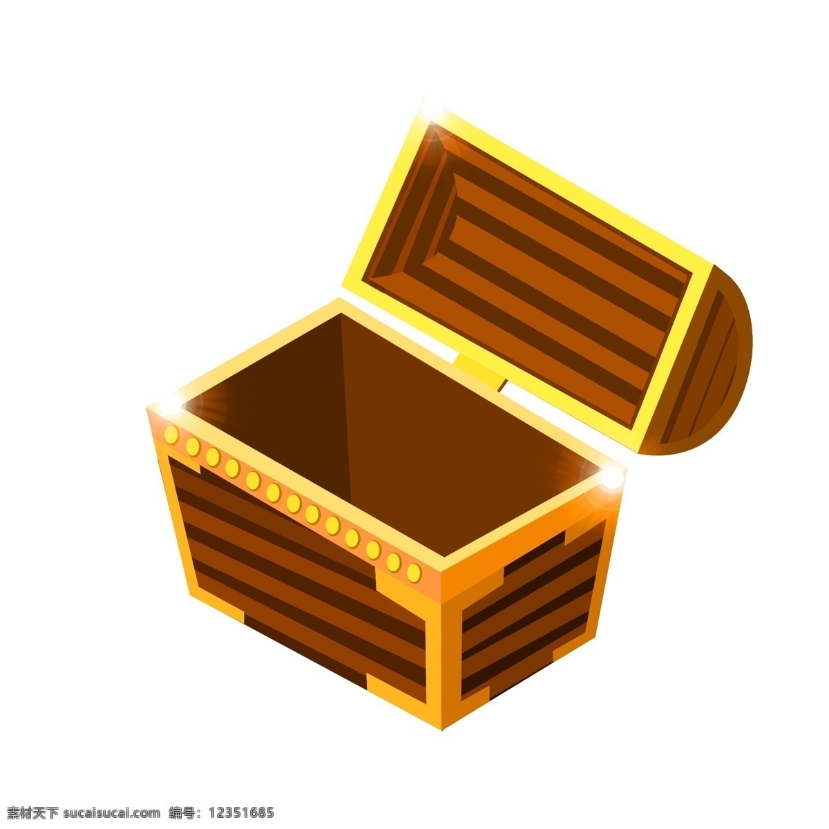 金融 宝 箱 装饰 插画 金融宝箱 黄色的宝箱 漂亮的宝箱 创意宝箱 立体宝箱 卡通宝箱 打开的宝箱