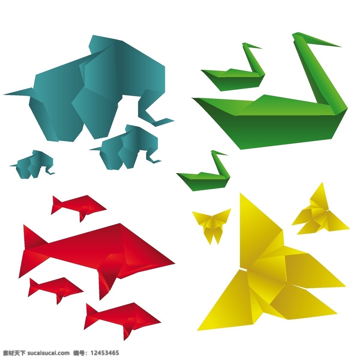 各种 折纸 动物 矢量 材料 向量的动物 矢量图 矢量人物