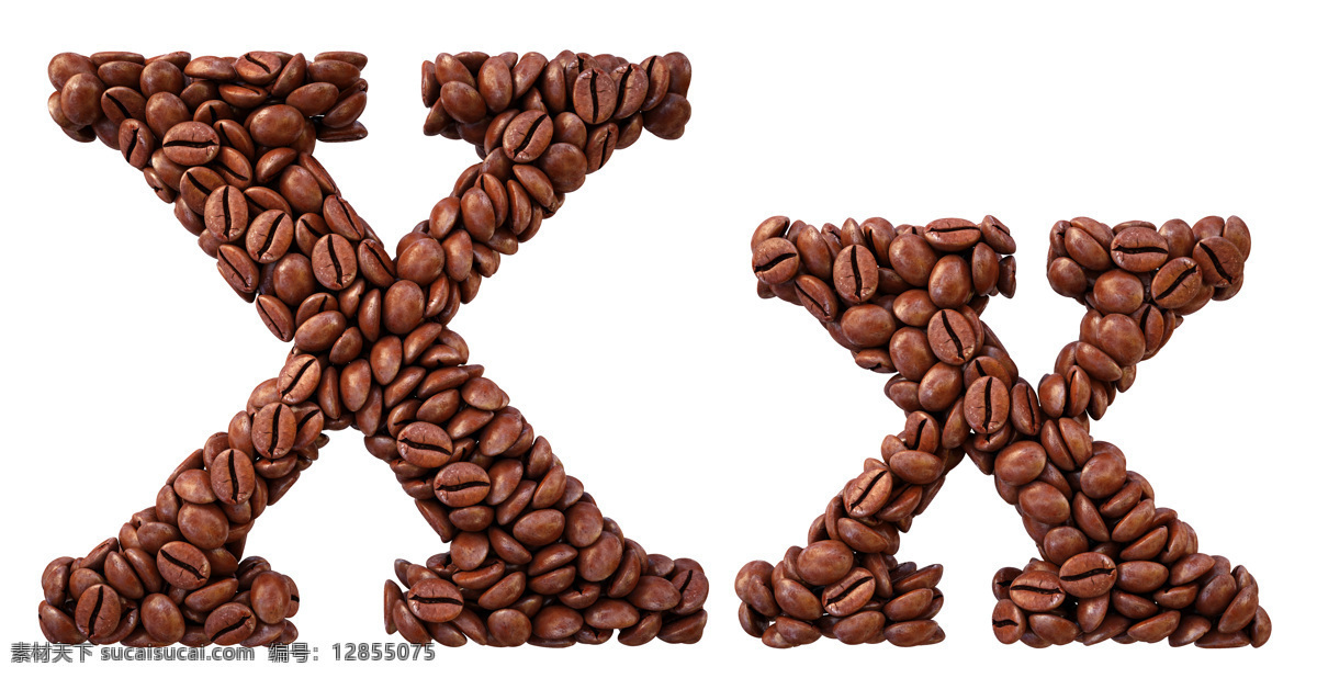 字母x设计 x 字母 英文 艺术字 字体设计 咖啡豆 餐饮 书画文字 文化艺术 白色