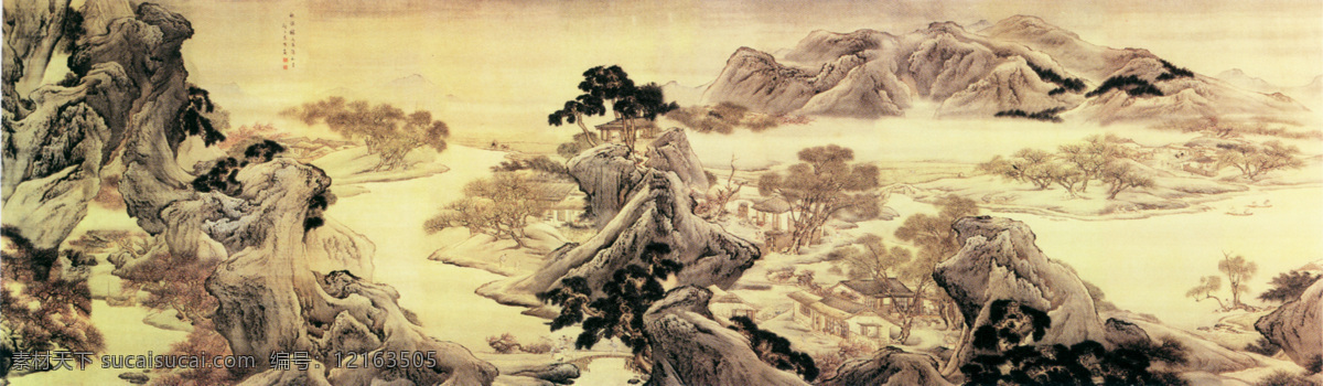 桃源图之一 袁耀 中国 古代 山水画 国画 世外桃源 湖水 文化艺术 绘画书法 古画517张 设计图库