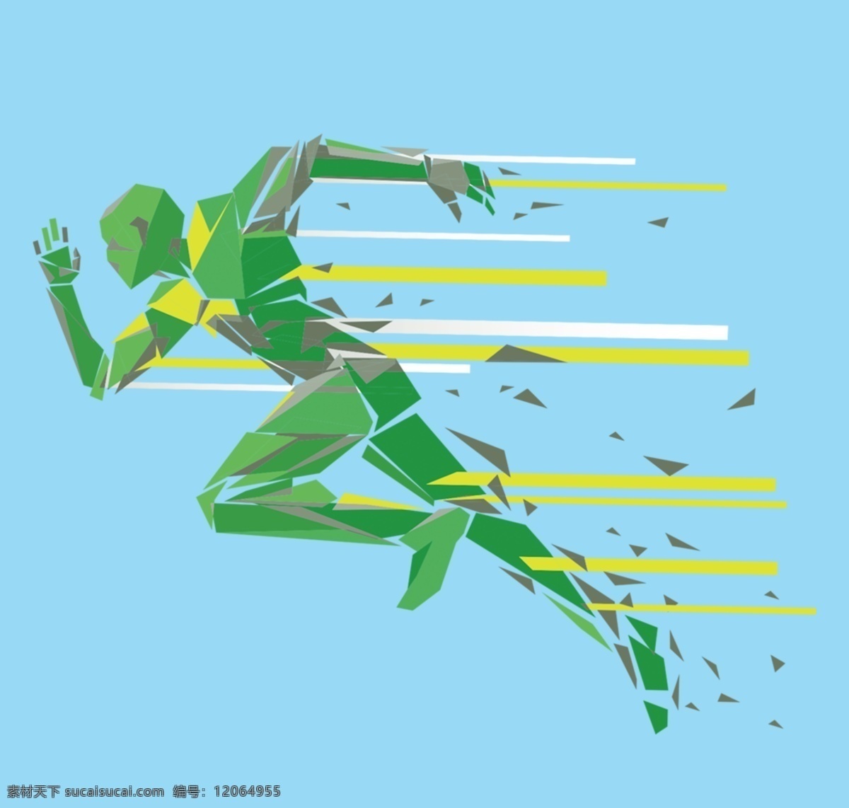 奔跑 男人 奔跑的男人 绿色人物 人物剪影 运动 运动人物