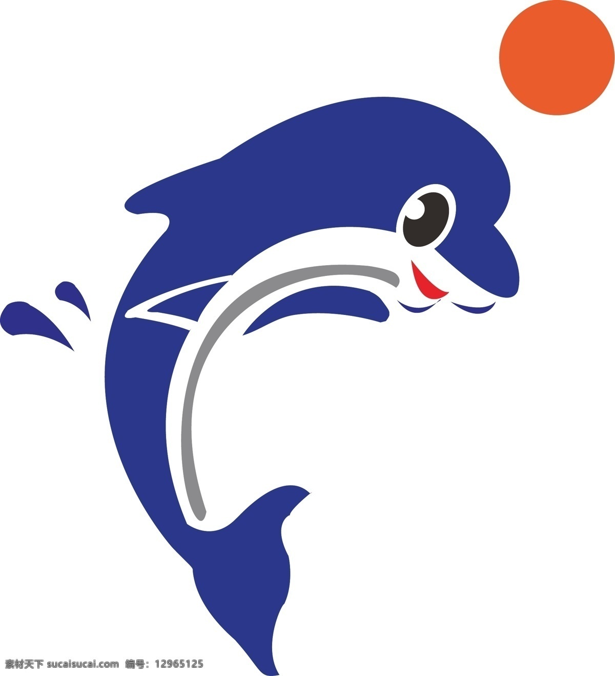 卡通海豚 海豚 小海豚 小动物 水生动物 海洋生物 生物世界 矢量