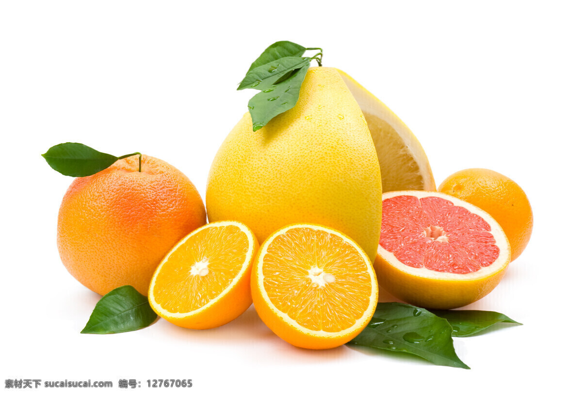 新鲜 水果 柚子 橙子 橘子 柠檬 切开的水果 新鲜水果 摄影图 高清图片 水果图片 餐饮美食