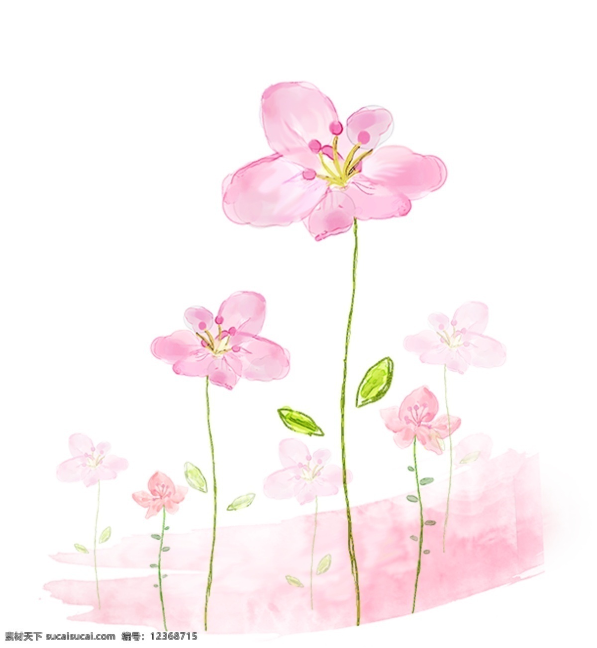 手绘 粉色 小花 插画 纹理 紫色 小花背景 手绘花 花