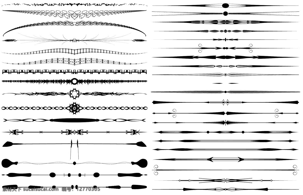 古典 花纹 分割线 矢量素材 设计素材 背景素材