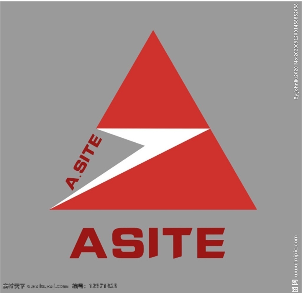 三角形 logo 三角形标志 asite 企业 logo设计