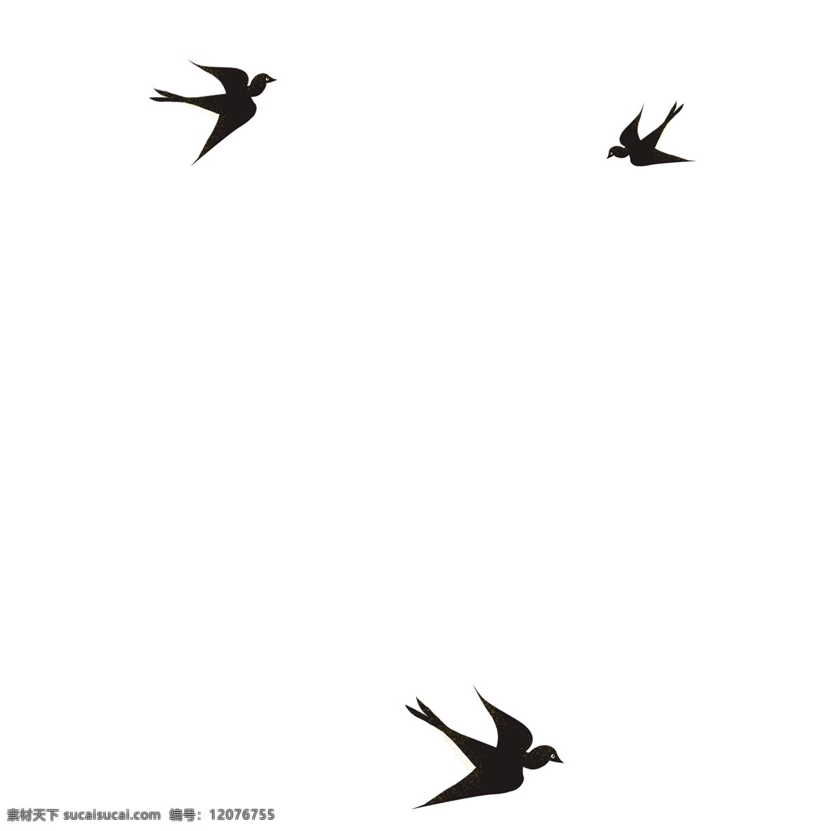 黑白 矢量 飞翔 的卡 通 燕子 动漫动画 不模糊 可修改 手绘