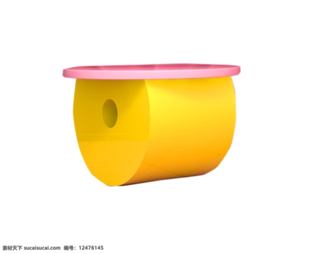 圆柱体和圆盘 圆柱体 圆盘 黄色 粉色