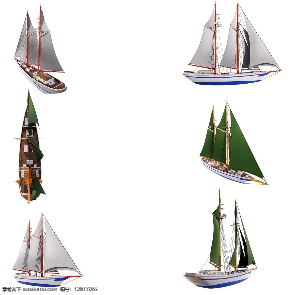 精致 仿真 帆船 套 图 立体 夏季 航海 质感 套图