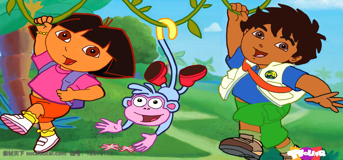 朵拉 卡通 动画 电影 猴子 男孩 女孩 迪士尼