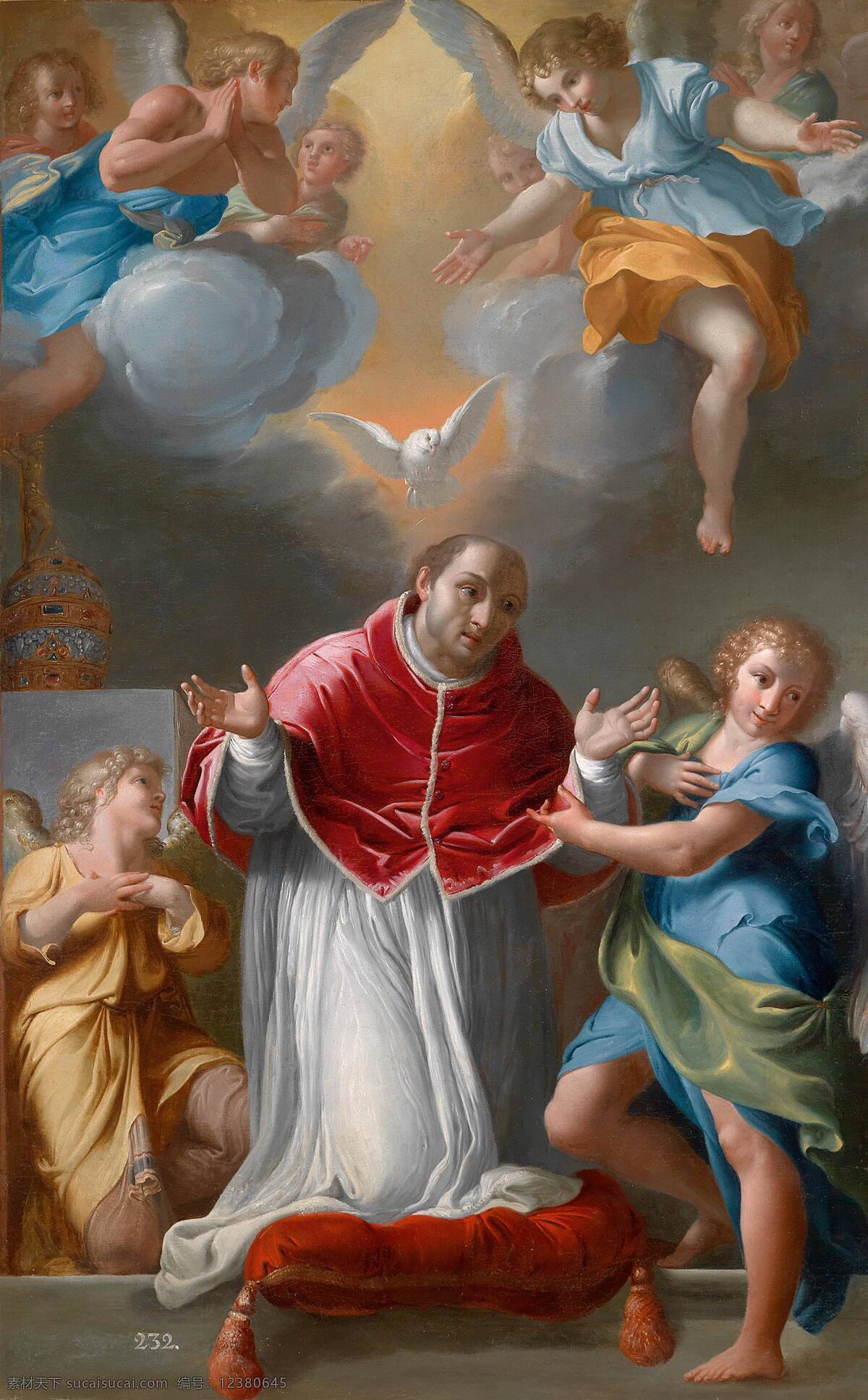 绘画书法 祈祷 文化艺术 油画 格雷 戈瑞 教皇 设计素材 模板下载 格雷戈瑞教皇 罗马著名教皇 贤君 天使降临 19世纪油画