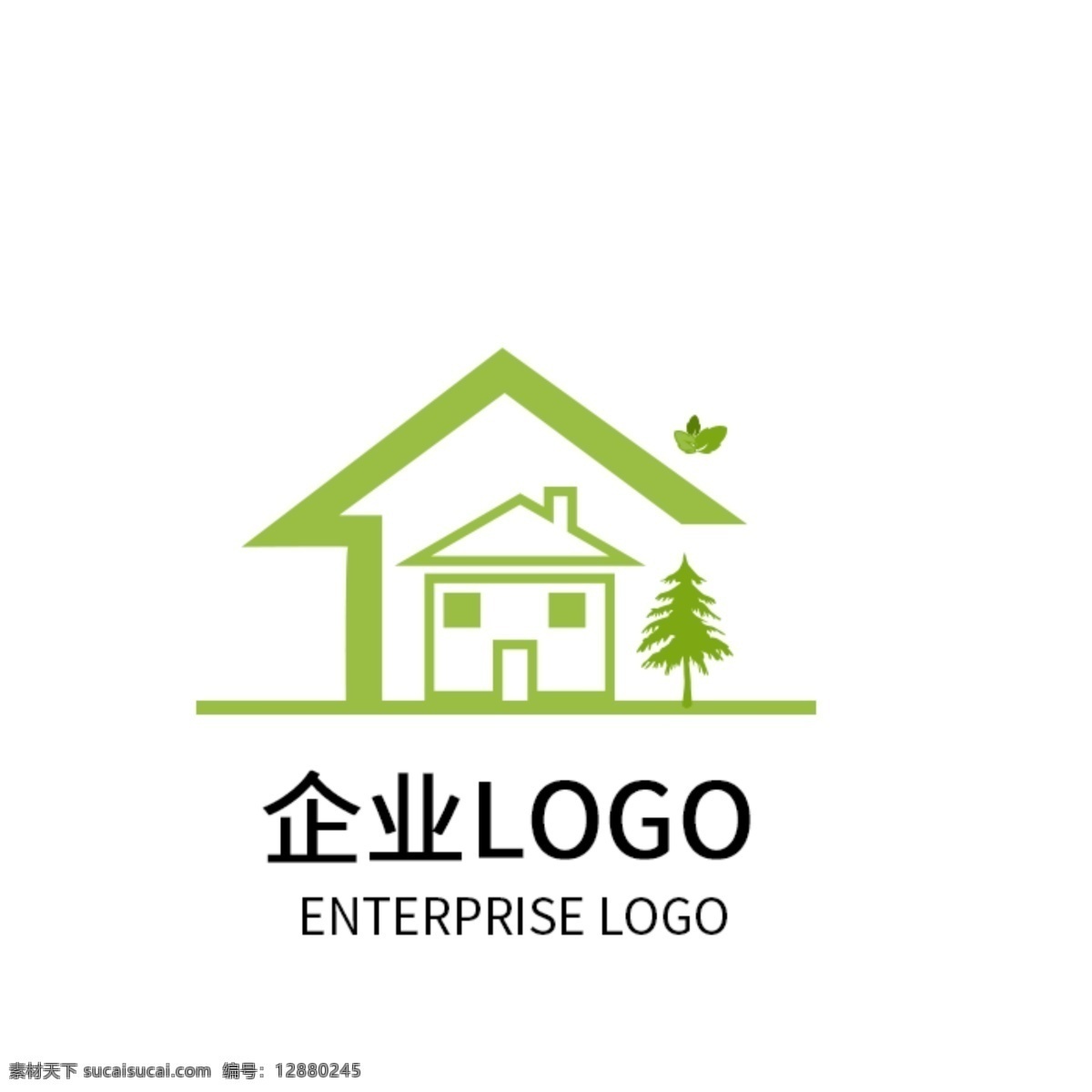 房产 地产 公司 logo 绿色家园 标志 房产公司 logo设计
