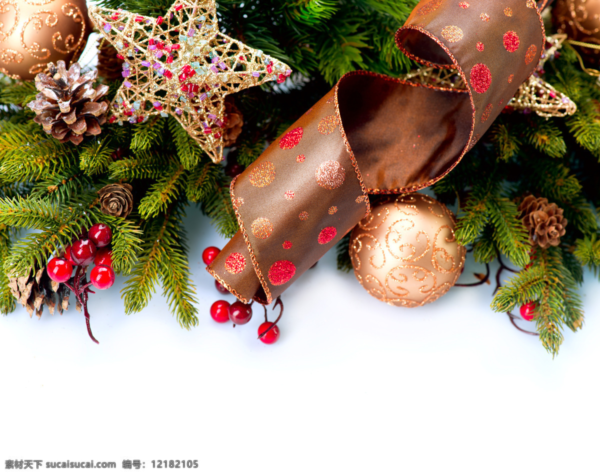 圣诞树 装饰品 背景 圣诞节 星星 丝带 节日庆典 生活百科