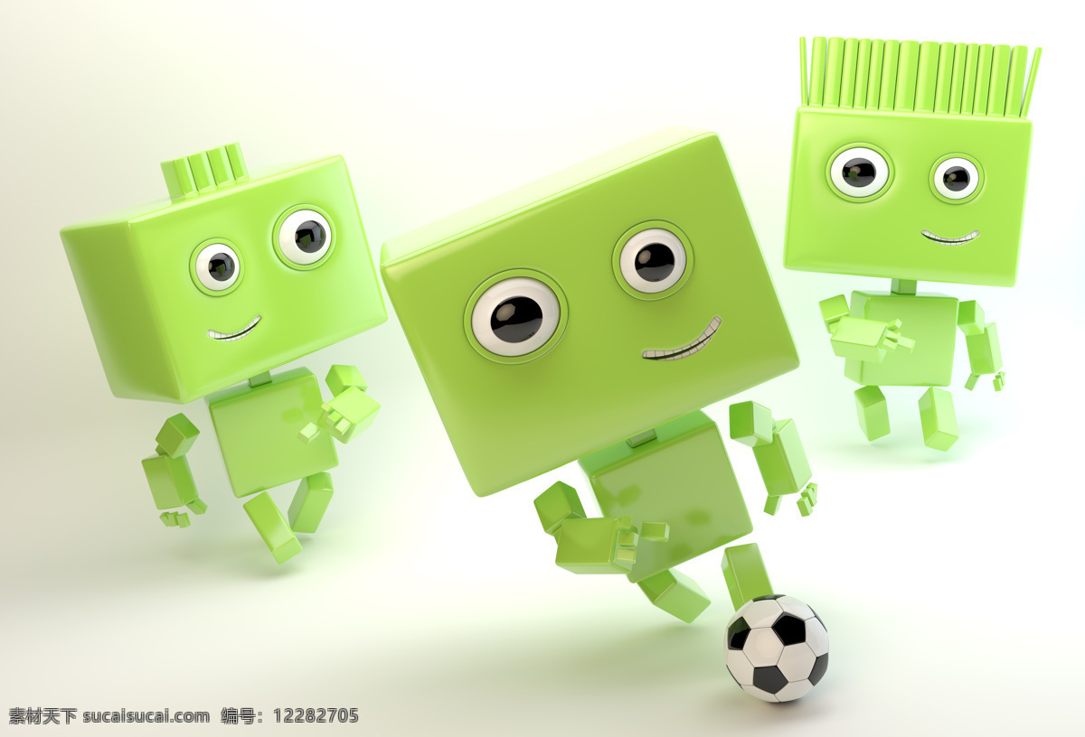 立体 小人 足球队 足球 队伍 立体小人 3d小人 绿色小人 安卓系统 漫画插画 文化艺术