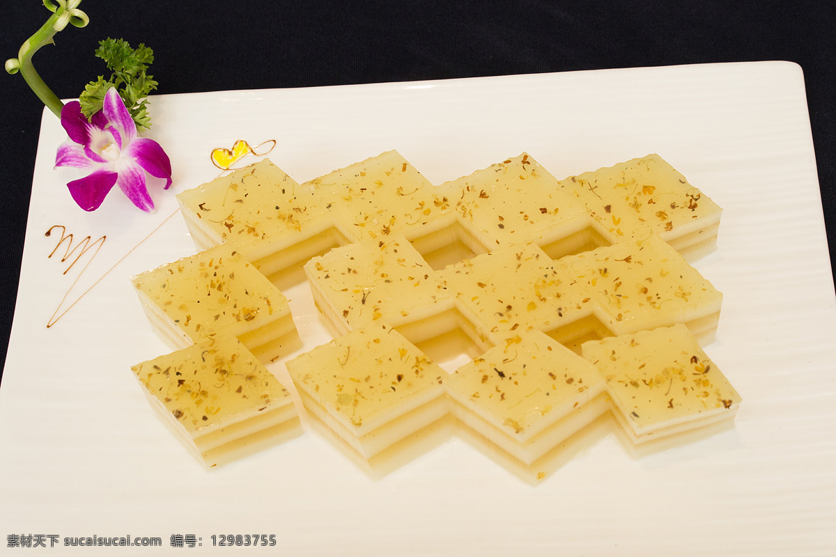 宫廷桂花糕 美食 美味 佳肴 中国美食 菜式 桂花糕 花朵 装饰 美食菜品 餐饮美食 传统美食